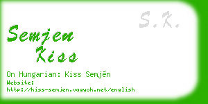 semjen kiss business card